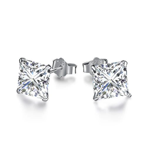 JAC Silver High End Shiny Jewelry Ear Studs Wedding Trend Luxury Women's 925 Sterling Silver Delicate 5A Cubic Zirconia Ear Studs