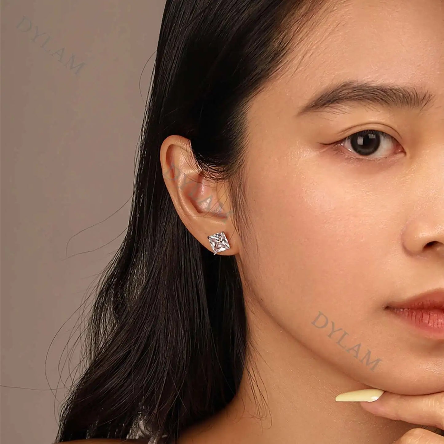JAC Silver High End Shiny Jewelry Ear Studs Wedding Trend Luxury Women's 925 Sterling Silver Delicate 5A Cubic Zirconia Ear Studs