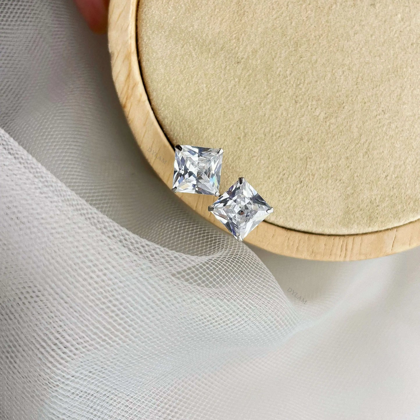 JAC Silver High End Shiny Jewelry Ear Studs Wedding Trend Luxury Women's 925 Sterling Silver Delicate 5A Cubic Zirconia Ear Studs