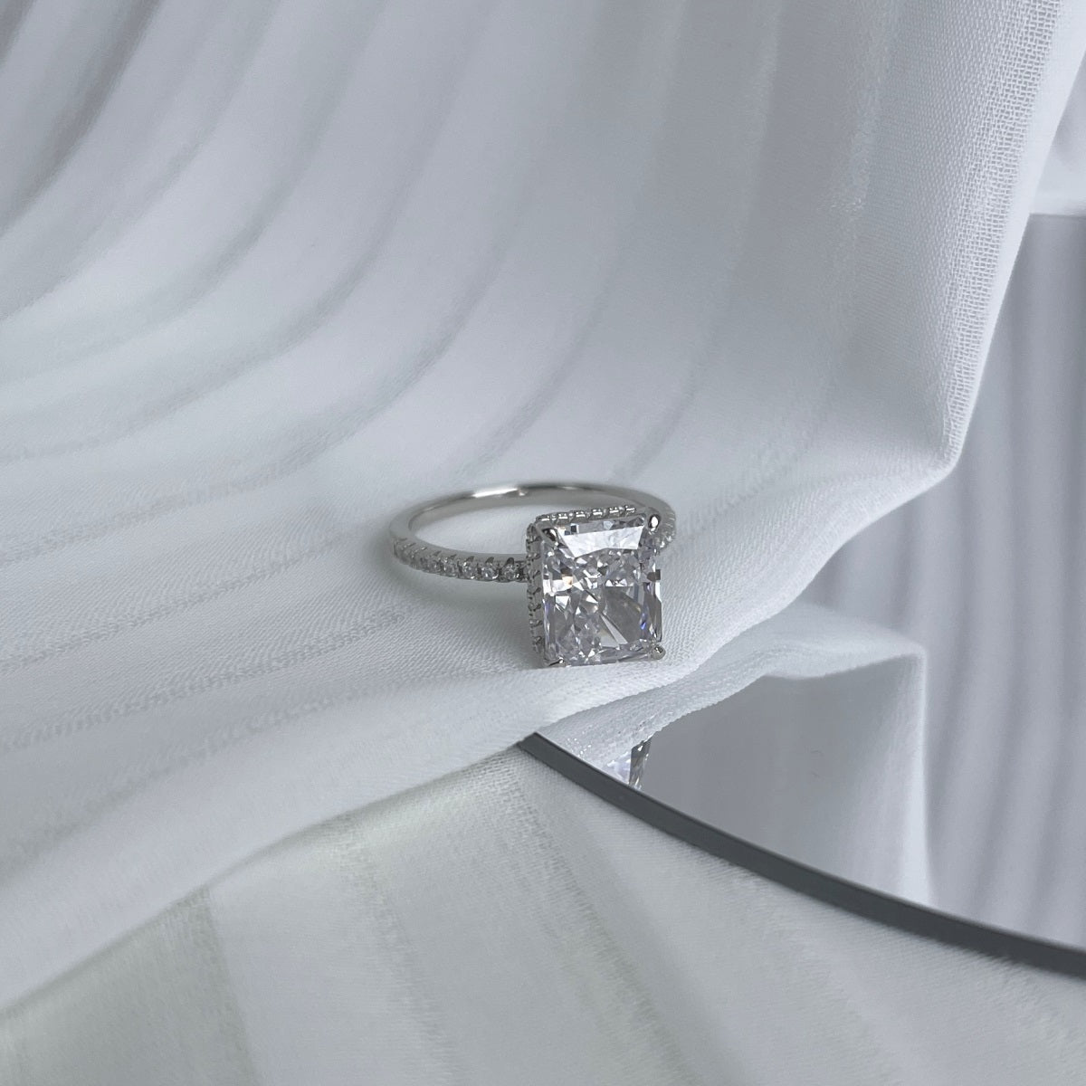 JAC Silver Women's 925 Sterling Silver Crushed Ice Ring