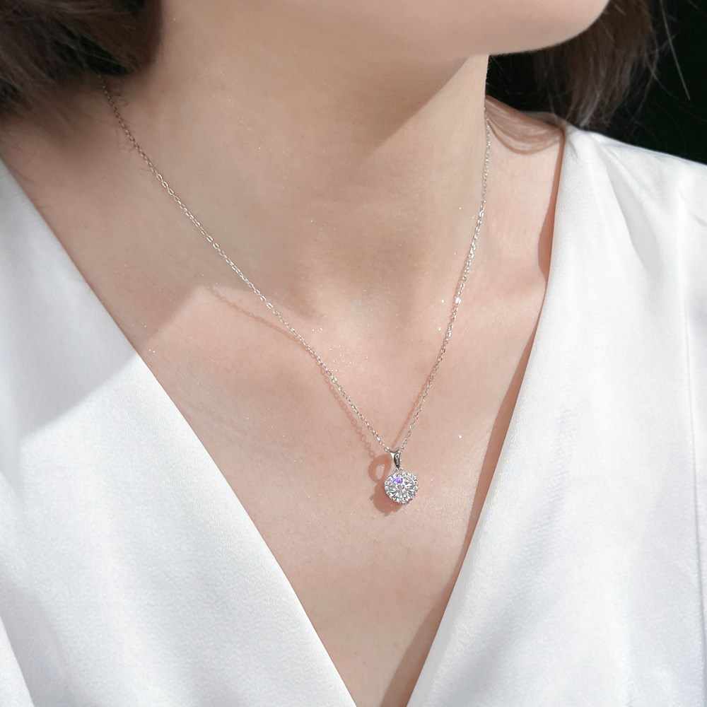 JAC Silver Classic Jewelry 925 Sterling Silver Link Chain 5A Cubic Zirconia Love Heart Shape Pendant Necklaces for Daily Wear