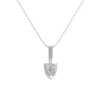 JAC Silver Fashion Jewelry Manufacturer S925 Silver Link Chain 5A Zirconia Shovel Arrow Pendant Necklace for Women Unique Jewel