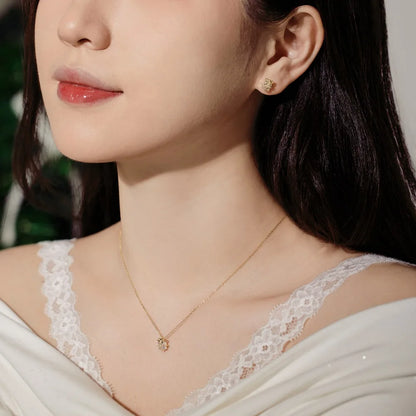 JAC Silver Tiny Delicate Women Jewelry Hypoallergenic Rhodium 14K Gold Plated Sterling Silver 5A Zirconia Gift Box Pendant Necklace