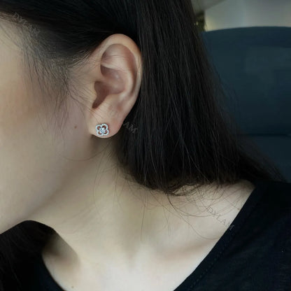 JAC Silver High Quality Shiny Diamond 5A CZ Stone 18K Gold Plate S925 Sterling Silver Flower Women Stud Earrings Jewelry