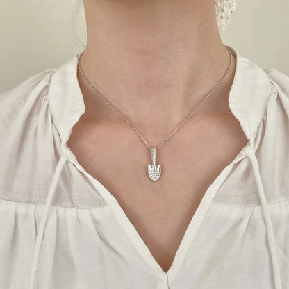 JAC Silver Fashion Jewelry Manufacturer S925 Silver Link Chain 5A Zirconia Shovel Arrow Pendant Necklace for Women Unique Jewel