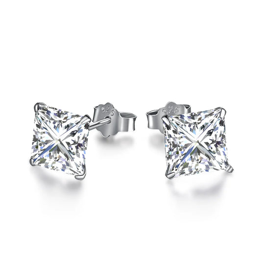 JAC Silver High End Shiny Jewelry Ear Studs Wedding Trend Luxury Women's 925 Sterling Silver Delicate 5A Cubic Zirconia Ear Studs
