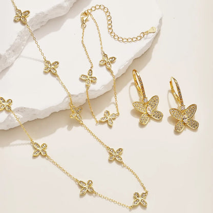 JAC Silver Exquisite Design S925 Silver Rhodium 18K Gold Plated Link Chain 5A Zirconia Butterfly Pendant Necklace Jewelry for Women