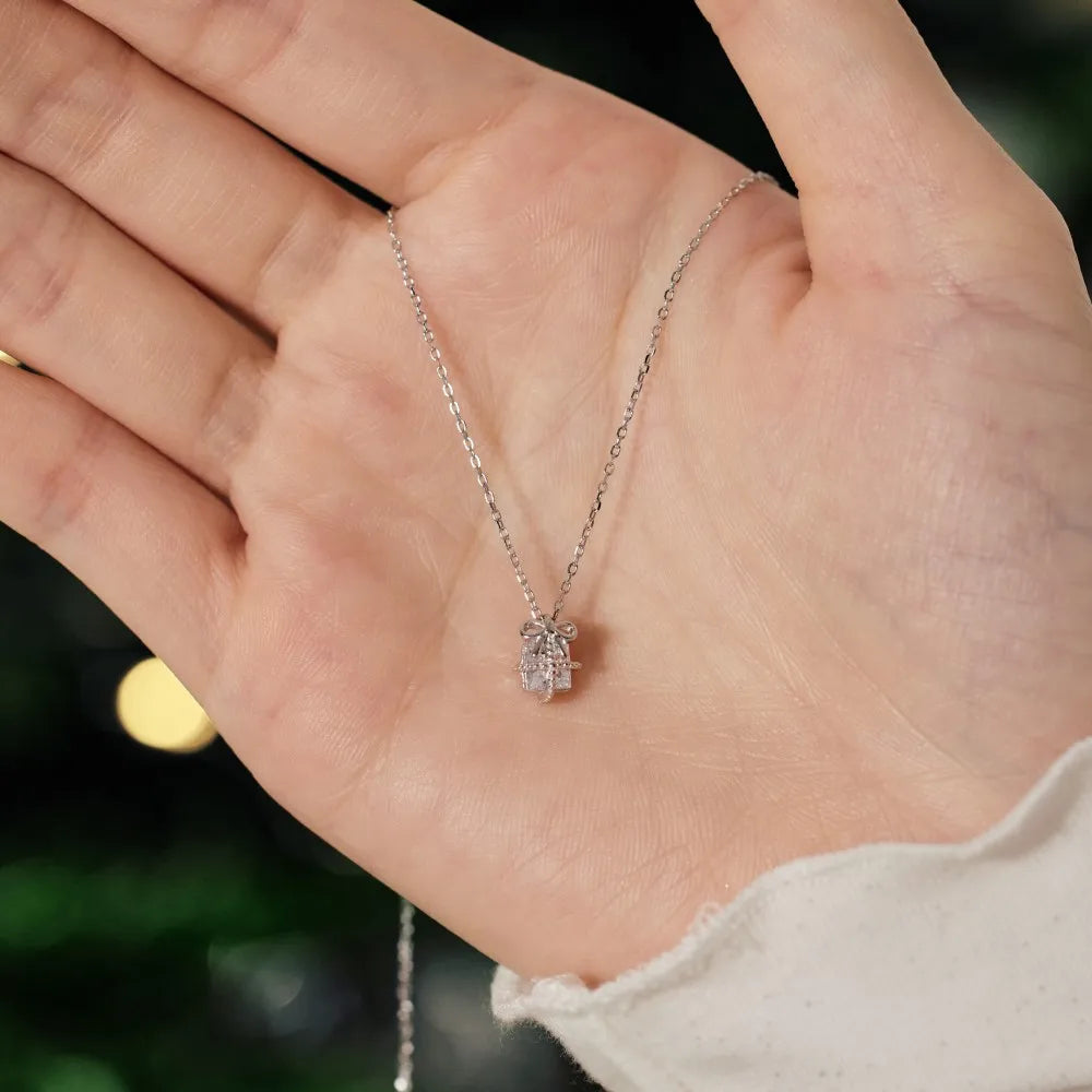 JAC Silver Tiny Delicate Women Jewelry Hypoallergenic Rhodium 14K Gold Plated Sterling Silver 5A Zirconia Gift Box Pendant Necklace