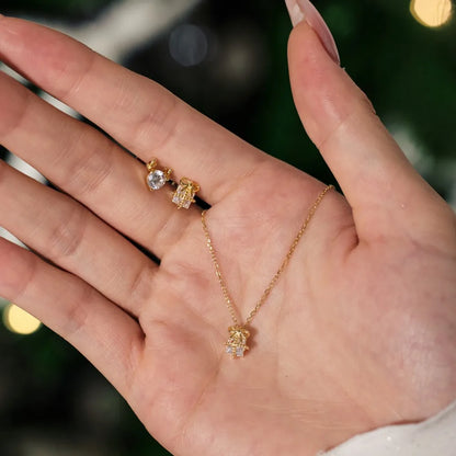 JAC Silver Tiny Delicate Women Jewelry Hypoallergenic Rhodium 14K Gold Plated Sterling Silver 5A Zirconia Gift Box Pendant Necklace