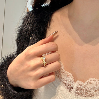 JAC Silver women 925 silver gold plated ring