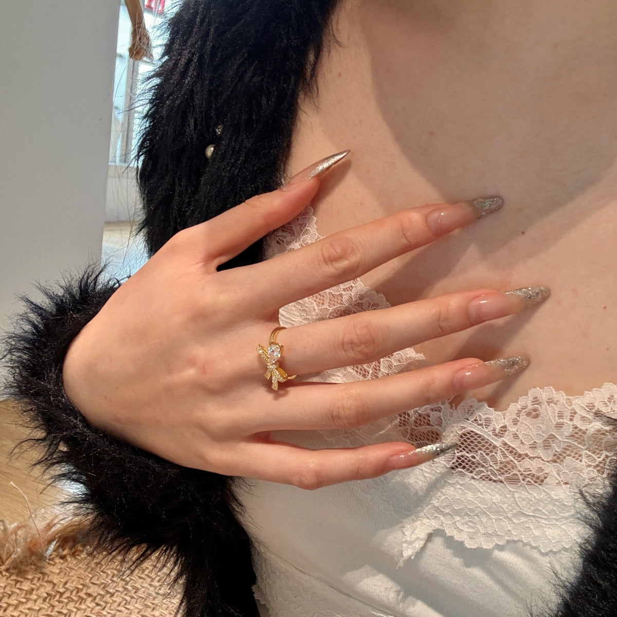 JAC Silver women 925 silver gold plated ring