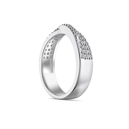 JAC Silver Stylish Fine Jewelry 925 Sterling Silver Rhodium Plated Eternity Band 5A Zirconia Interlock Geometric Women Jewelry Rings