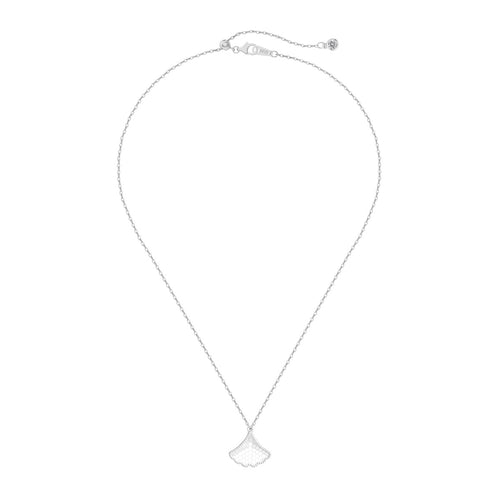 Jac Silver 925 Sterling Silver Textured Fan Pendant Necklace