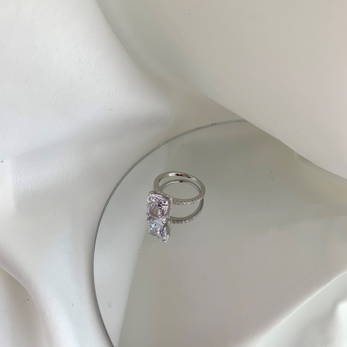 JAC Silver Women's 925 Sterling Silver Crushed Ice Ring