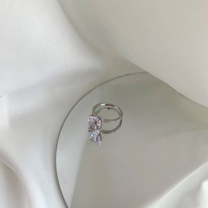 JAC Silver Women's 925 Sterling Silver Crushed Ice Ring