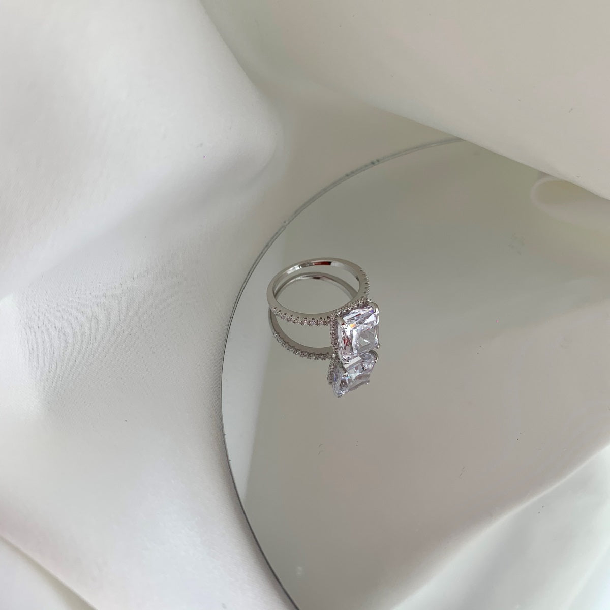 JAC Silver Women's 925 Sterling Silver Crushed Ice Ring