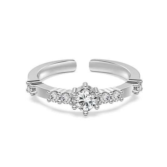 JAC Silver 925 Sterling Silver Eternity Band 5A Zirconia Rings for Women Daily Dress Up