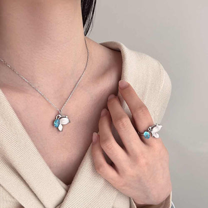 JAC Silver High Jewel Link Chain 8A Iced Out Cut Zirconia Butterfly Pendant Necklace