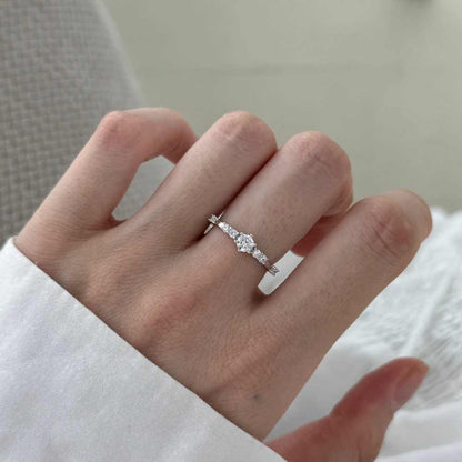 JAC Silver 925 Sterling Silver Eternity Band 5A Zirconia Rings for Women Daily Dress Up